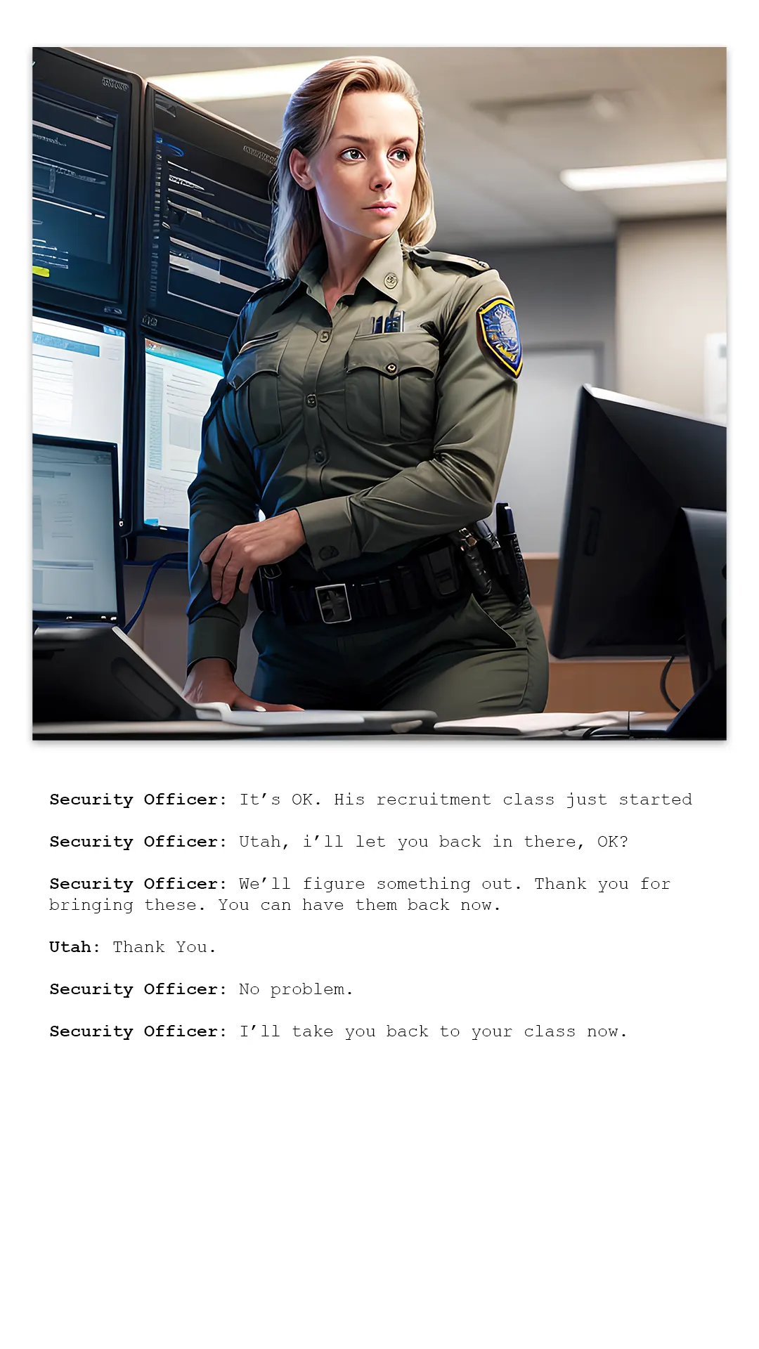 Security Escort To Class — comic page, plate 2 of 2
